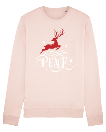 Peace White Reindeer Red Candy Pink