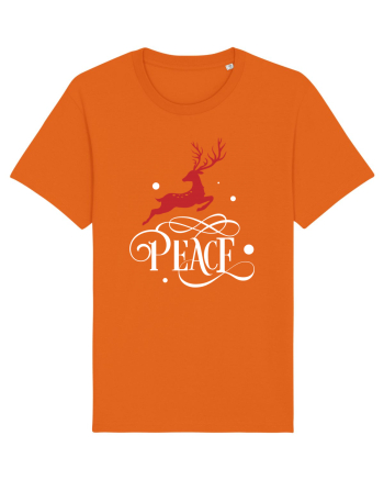 Peace White Reindeer Red Bright Orange