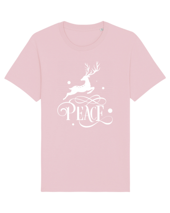 Peace on Earth White Cotton Pink