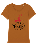 Peace Red Tricou mânecă scurtă guler larg fitted Damă Expresser