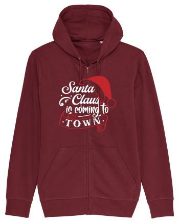 Santa Claus is coming to town White and Red Burgundy