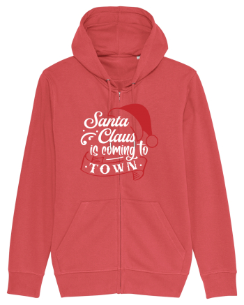 Santa Claus is coming to town White and Red Carmine Red
