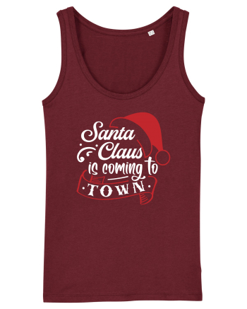 Santa Claus is coming to town White and Red Burgundy