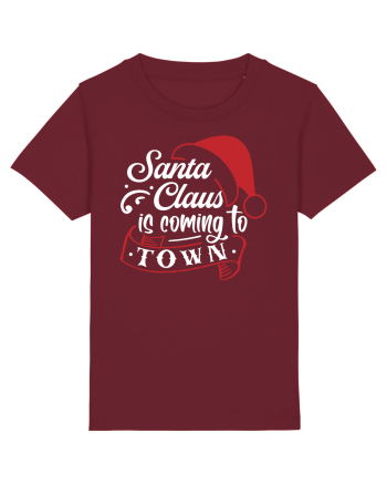 Santa Claus is coming to town White and Red Burgundy