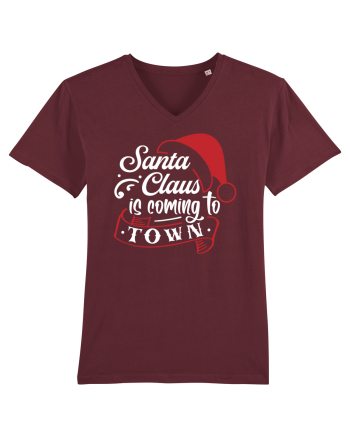 Santa Claus is coming to town White and Red Burgundy