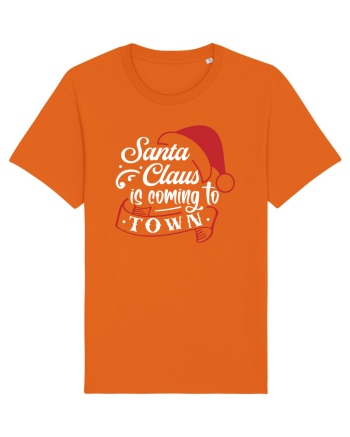 Santa Claus is coming to town White and Red Bright Orange