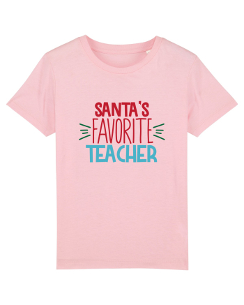 Santas Favorite Teacher Cotton Pink