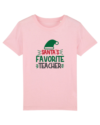 Santas Favorite Teacher Green Cotton Pink