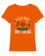 Sleigh Rides Green Tricou mânecă scurtă guler larg fitted Damă Expresser