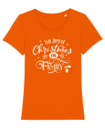 The Joy of Christmas White Tricou mânecă scurtă guler larg fitted Damă Expresser