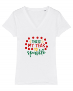 This is my Year to Sparkle Tricou mânecă scurtă guler V Damă Evoker