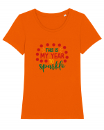 This is my Year to Sparkle Tricou mânecă scurtă guler larg fitted Damă Expresser