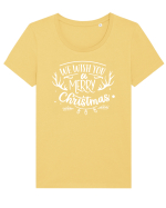 We Wish you a Merry Xmas Tricou mânecă scurtă guler larg fitted Damă Expresser