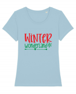 Winter Wonderland Colored Tricou mânecă scurtă guler larg fitted Damă Expresser