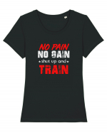 No pain no gain Tricou mânecă scurtă guler larg fitted Damă Expresser