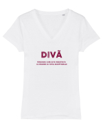 Diva Dex Tricou mânecă scurtă guler V Damă Evoker
