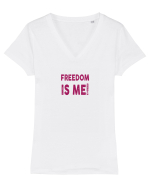 Freedom is Me Tricou mânecă scurtă guler V Damă Evoker