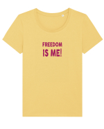 Freedom is Me Tricou mânecă scurtă guler larg fitted Damă Expresser