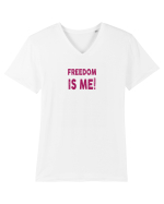 Freedom is Me Tricou mânecă scurtă guler V Bărbat Presenter