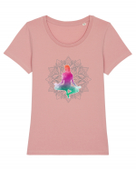 Yoga Lotus Colorat Tricou mânecă scurtă guler larg fitted Damă Expresser