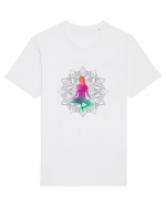 Yoga Lotus Colorat Tricou mânecă scurtă Unisex Rocker