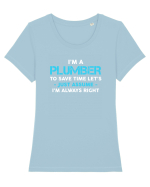 PLUMBER Tricou mânecă scurtă guler larg fitted Damă Expresser