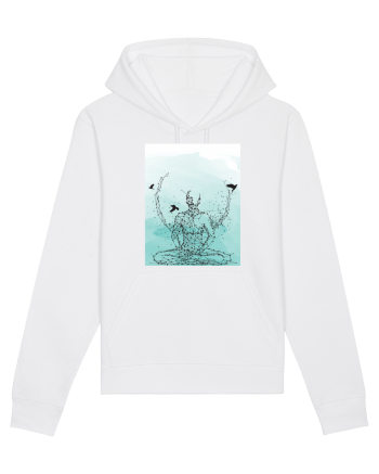 Yoga Lotus Abstract White