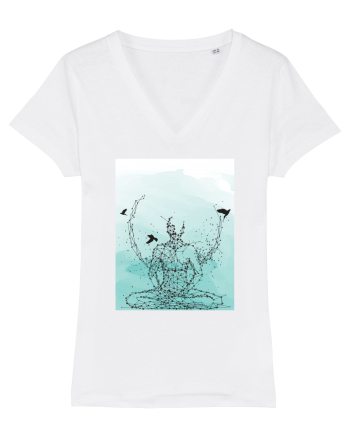Yoga Lotus Abstract White