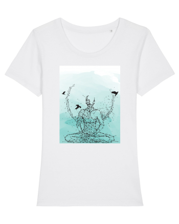 Yoga Lotus Abstract White