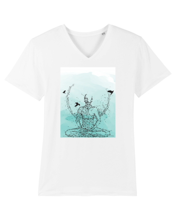Yoga Lotus Abstract White
