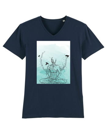 Yoga Lotus Abstract French Navy