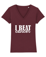 I Beat cancer Tricou mânecă scurtă guler V Damă Evoker