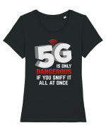 5G Is Dangerous If You Sniff Tricou mânecă scurtă guler larg fitted Damă Expresser