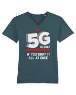 5G Is Dangerous If You Sniff Tricou mânecă scurtă guler V Bărbat Presenter