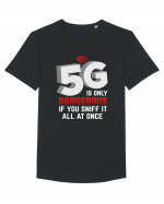 5G Is Dangerous If You Sniff Tricou mânecă scurtă guler larg Bărbat Skater