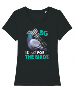 5G Is For The Birds Tricou mânecă scurtă guler larg fitted Damă Expresser