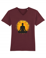 Yoga Lotus Portocaliu Tricou mânecă scurtă guler V Bărbat Presenter