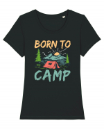 Born To Camp Tricou mânecă scurtă guler larg fitted Damă Expresser