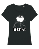 F*ck Yeah Tricou mânecă scurtă guler larg fitted Damă Expresser