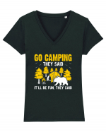 Go Camping They Said Tricou mânecă scurtă guler V Damă Evoker