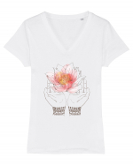 Yoga Lotus Floral Tricou mânecă scurtă guler V Damă Evoker