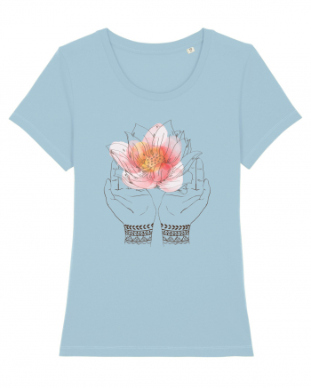 Yoga Lotus Floral Sky Blue