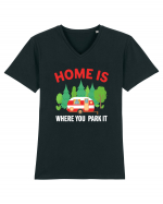 Home Is Where You Park It Tricou mânecă scurtă guler V Bărbat Presenter