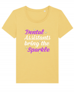 DENTAL ASSISTANTS Tricou mânecă scurtă guler larg fitted Damă Expresser