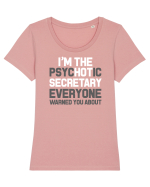 SECRETARY Tricou mânecă scurtă guler larg fitted Damă Expresser