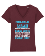 FINANCIAL ANALYST Tricou mânecă scurtă guler V Damă Evoker