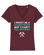 HANDYMAN Tricou mânecă scurtă guler V Damă Evoker