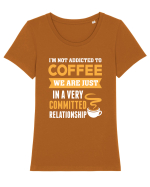COFFEE Tricou mânecă scurtă guler larg fitted Damă Expresser