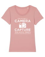 CAMERA Tricou mânecă scurtă guler larg fitted Damă Expresser