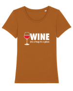 WINE Tricou mânecă scurtă guler larg fitted Damă Expresser